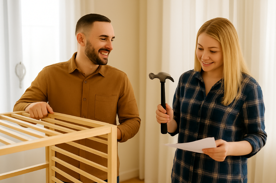 Een modern interieur met IKEA meubels.